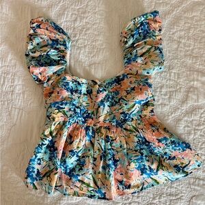 Abercrombie & Fitch Multicolor Floral Blouse